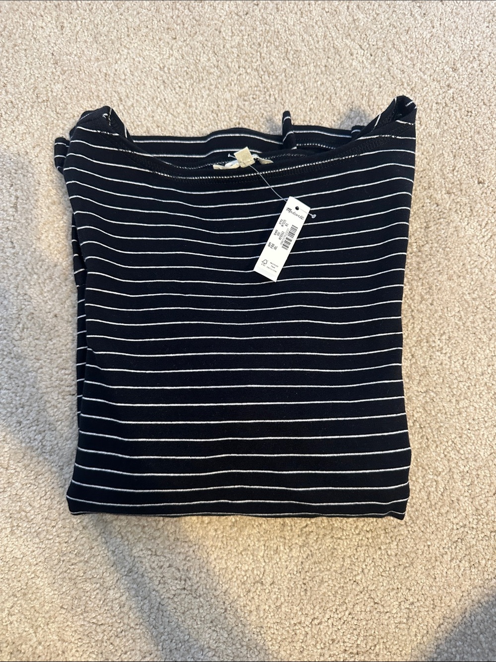 Madewell Black and White Striped Boatneck Tunic